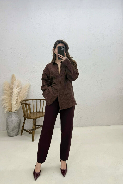 KEMISHE PER FEMRA NE NGJYRE KAFE - KLAUDIO FASHION