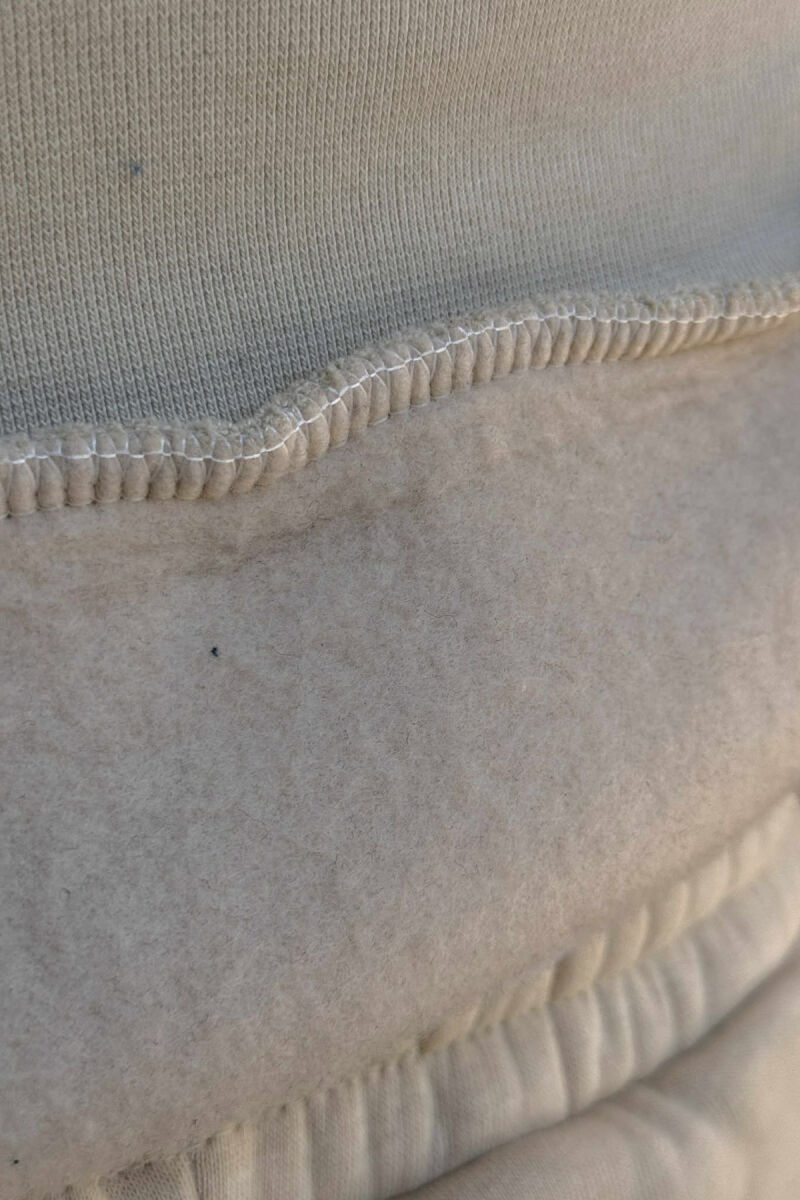 ONE COLOR FRONT WRITTINGS HOODIE+JOGGERS MEN SET CREAM/KREM - 3