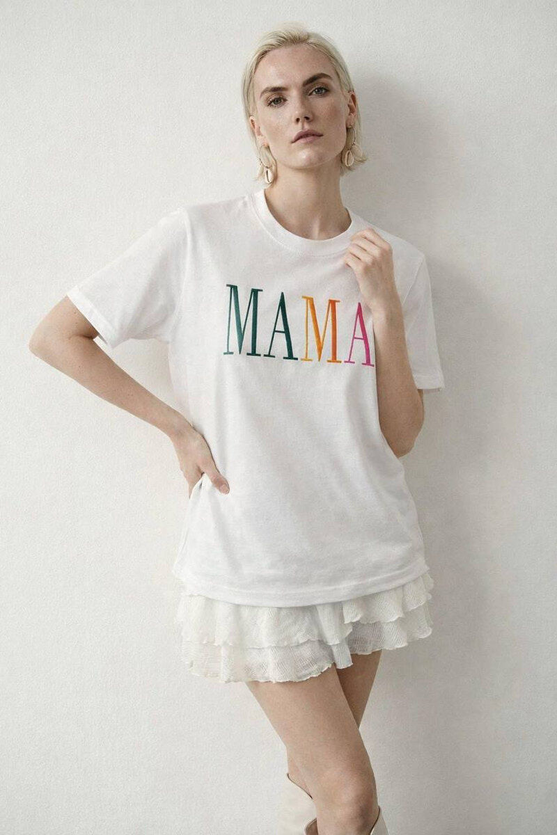 ONE COLOR FRONT WRITTINGS WOMAN T-SHIRT WHITE-E BARDHE - 1