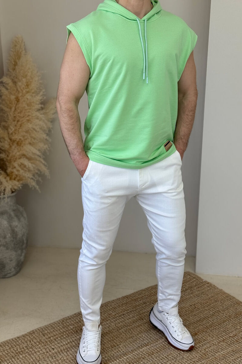 ONE COLOR HOODED MEN TANK TOP MINT/MENTE - 1