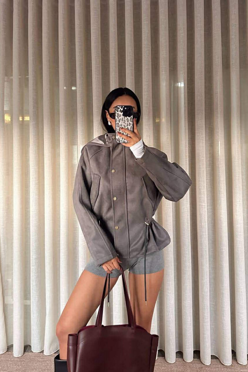 XHAKETE NJE NGJYRESHE ME KAPUC PER FEMRA NE NGJYRE GRI - 7