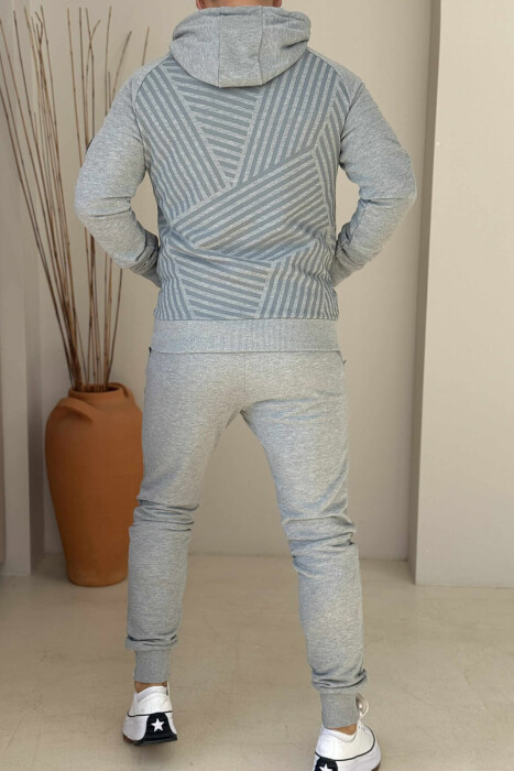 ONE COLOR HOODIE+JOGGERS MEN SET GREY/GRI - 2