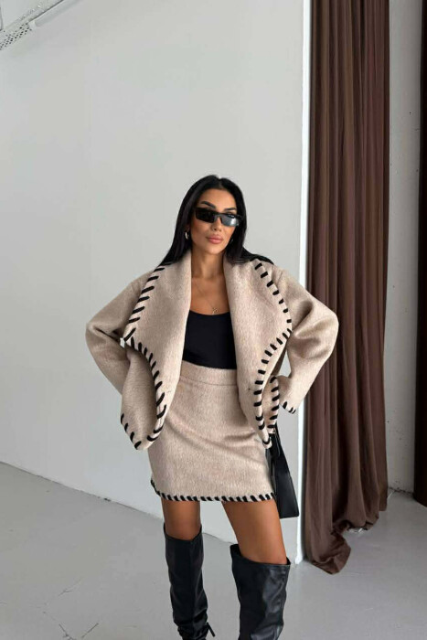 SET NJE NGJYRESH XHAKETE+FUND PER FEMRA NE NGJYRE BEZHE - KLAUDIO FASHION