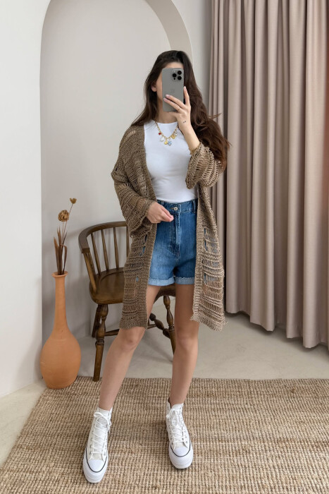 PULOVËR E THURRUR PËR FEMRA NË NGJYRËN KAFE - KLAUDIO FASHION