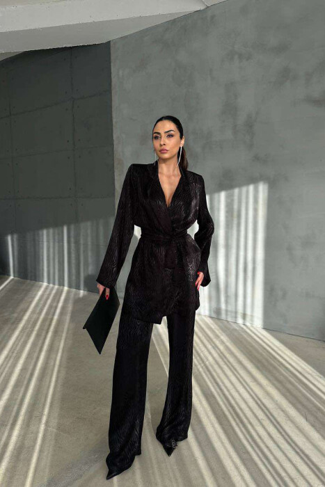 ONE COLOR LACING JACKET+TROUSERS WOMEN SET BLACK/ E ZEZE 