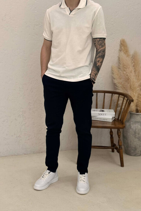 ONE COLOR LACING WAIST MEN PANTS BLUE/BLU 