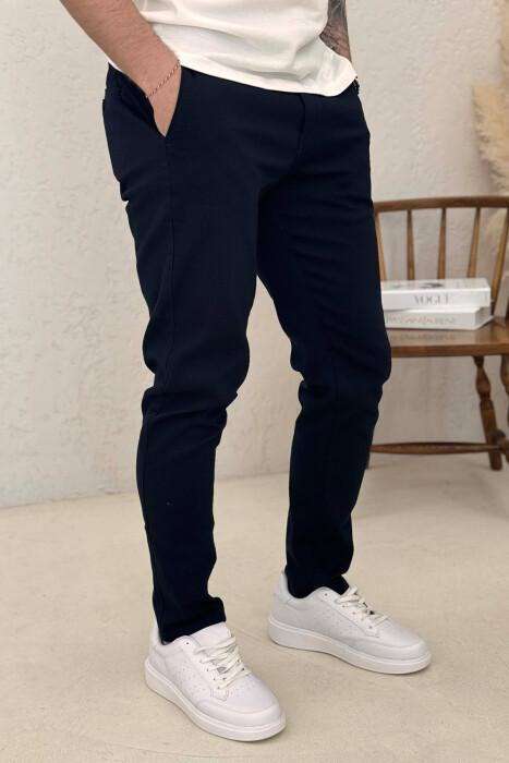 ONE COLOR LACING WAIST MEN PANTS BLUE/BLU - 3