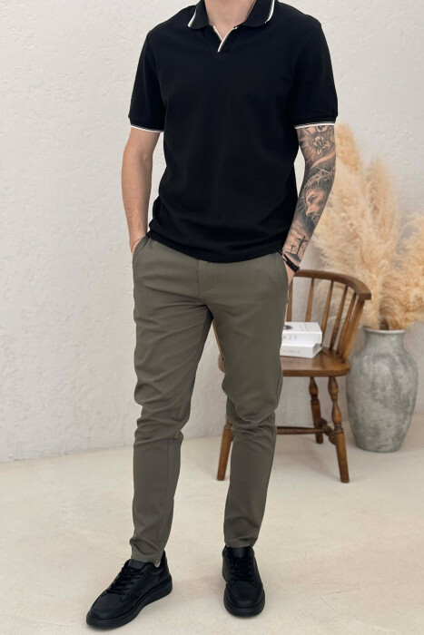 ONE COLOR LACING WAIST MEN PANTS GREEN/JESHILE 