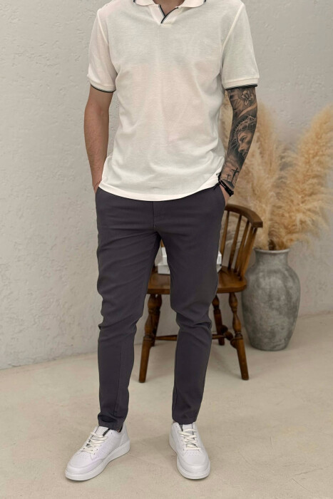 ONE COLOR LACING WAIST MEN PANTS GREY/GRI 