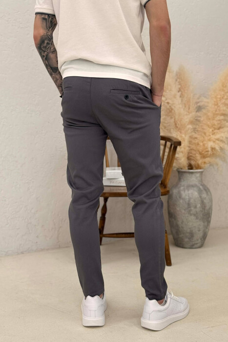 ONE COLOR LACING WAIST MEN PANTS GREY/GRI - 3