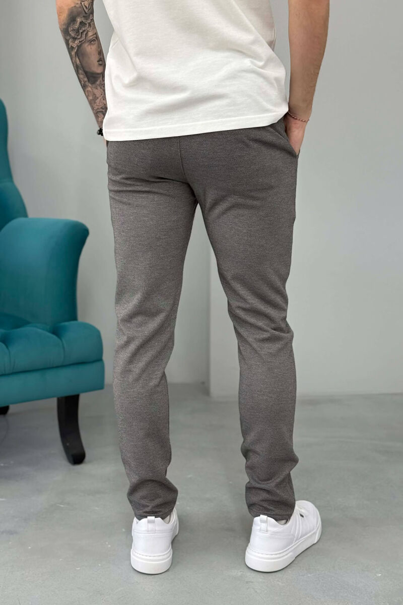 ONE COLOR LACING WAIST SIMPLE MEN PANTS GREY/GRI - 5