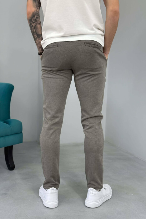 ONE COLOR LACING WAIST SIMPLE MEN PANTS OLIVE/ULLI - 5