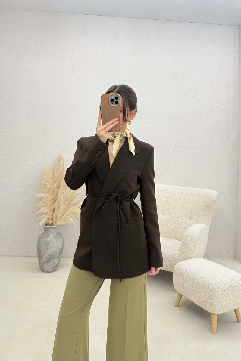 ONE COLOR LACING WOMEN JACKET BROWN/KAFE - 1