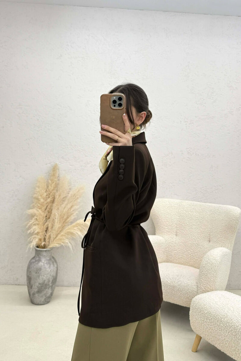 ONE COLOR LACING WOMEN JACKET BROWN/KAFE - 2