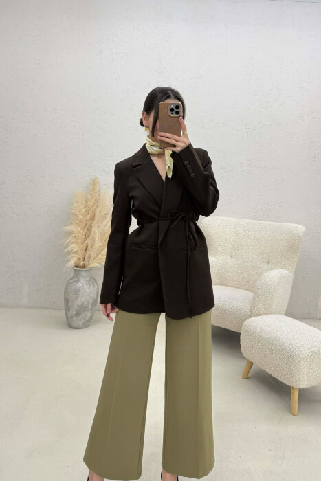 ONE COLOR LACING WOMEN JACKET BROWN/KAFE - 4