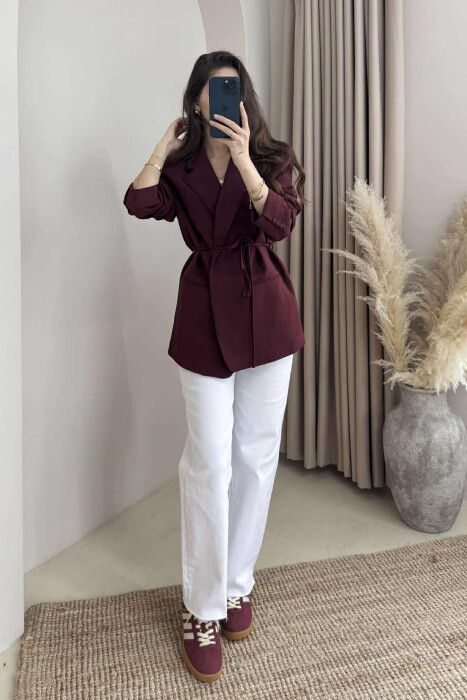 ONE COLOR LACING WOMEN JACKET BURGUNDY/VISHNJE - 1