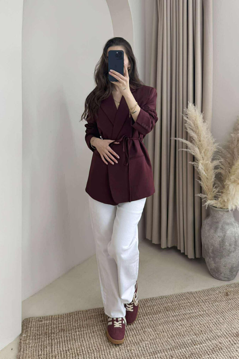 ONE COLOR LACING WOMEN JACKET BURGUNDY/VISHNJE - 2