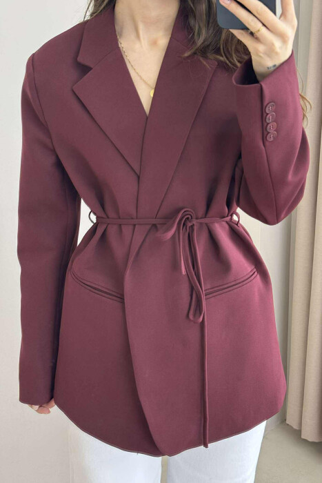 ONE COLOR LACING WOMEN JACKET BURGUNDY/VISHNJE - 3