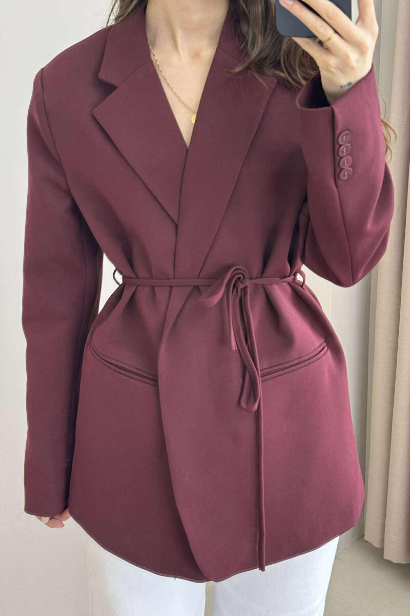 ONE COLOR LACING WOMEN JACKET BURGUNDY/VISHNJE - 3