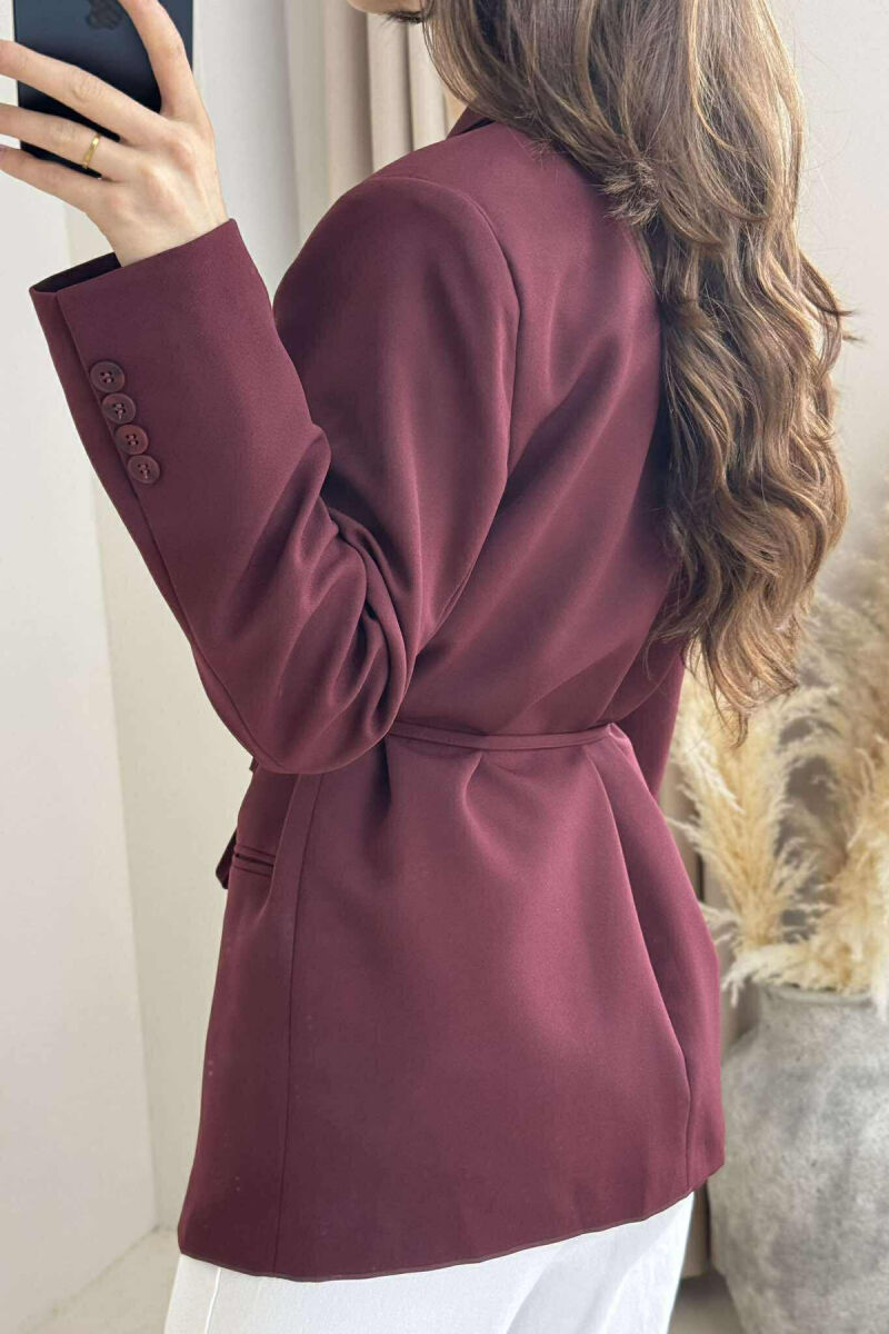 ONE COLOR LACING WOMEN JACKET BURGUNDY/VISHNJE - 5