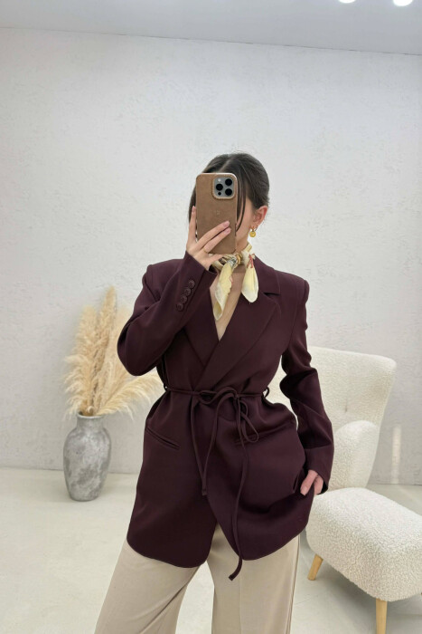 ONE COLOR LACING WOMEN JACKET DARK BURGUNDY/VISHNJE E ERRET - 1