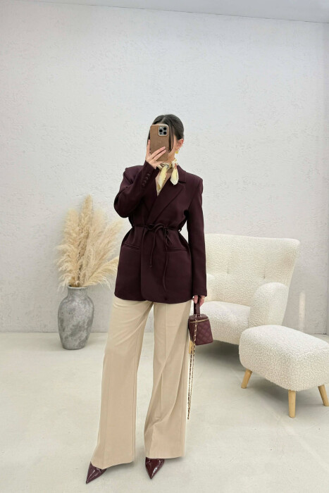 ONE COLOR LACING WOMEN JACKET DARK BURGUNDY/VISHNJE E ERRET - 2