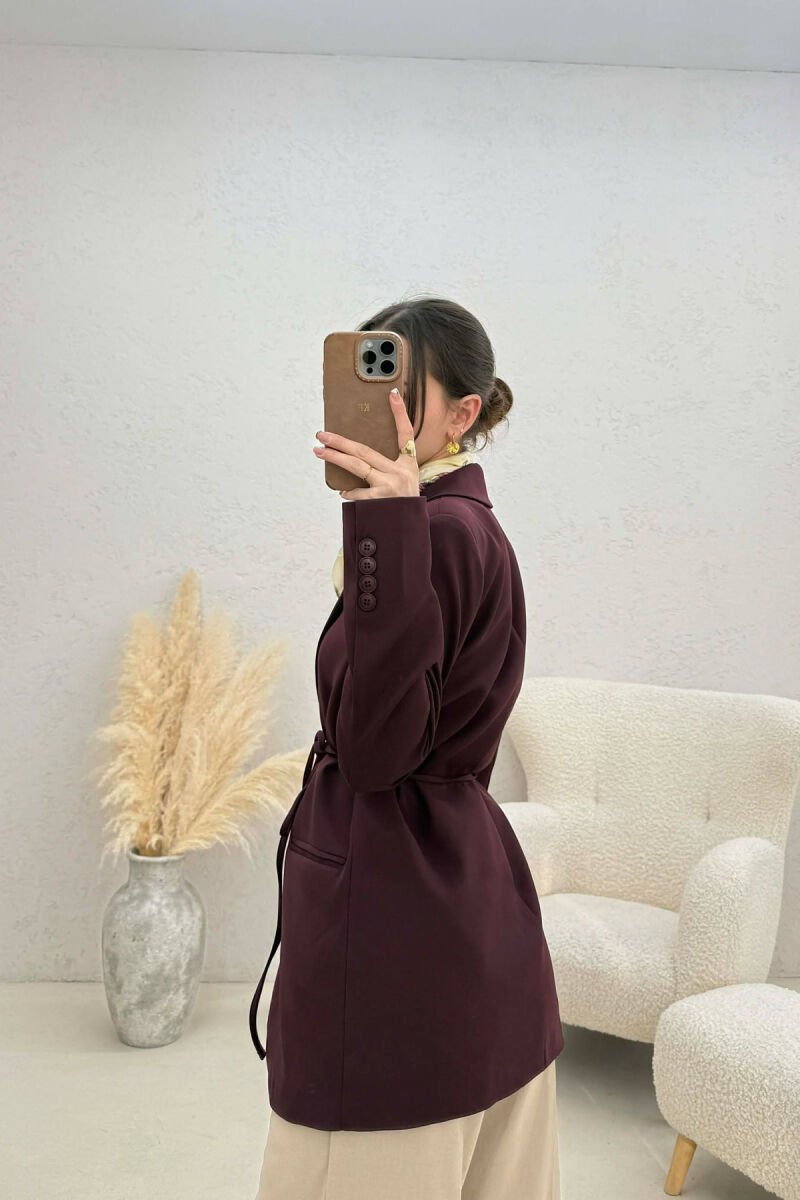 ONE COLOR LACING WOMEN JACKET DARK BURGUNDY/VISHNJE E ERRET - 4