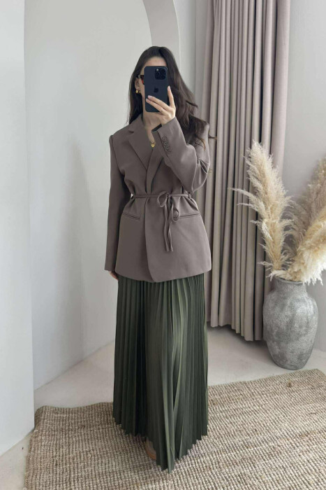 ONE COLOR LACING WOMEN JACKET LIGHT BROWN/KAZB 