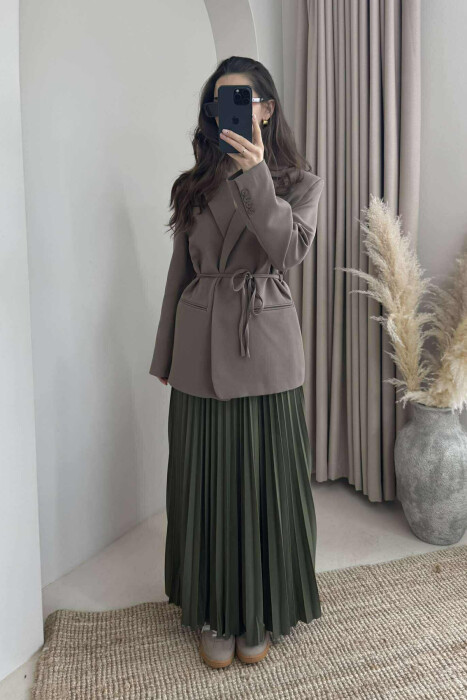 ONE COLOR LACING WOMEN JACKET LIGHT BROWN/KAZB - 2