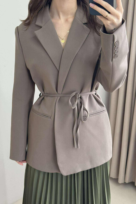 ONE COLOR LACING WOMEN JACKET LIGHT BROWN/KAZB - 3