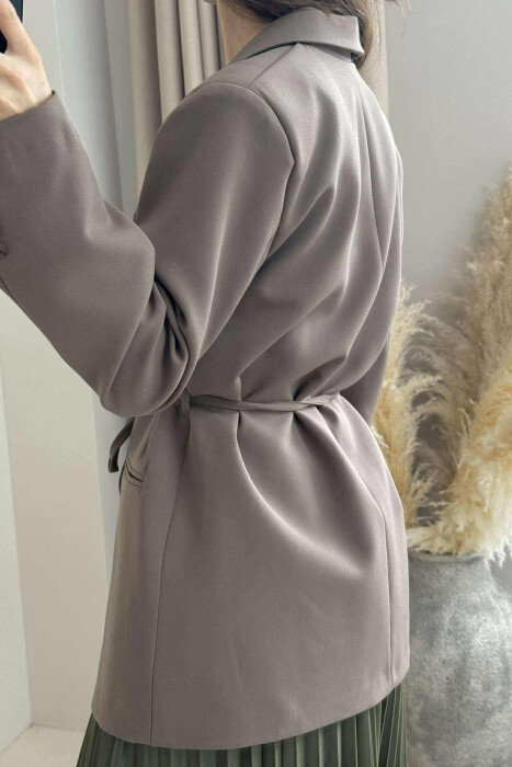 ONE COLOR LACING WOMEN JACKET LIGHT BROWN/KAZB - 4