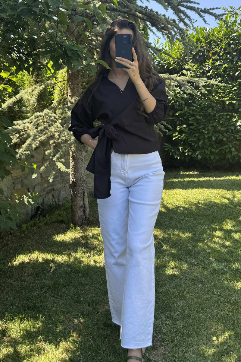 ONE COLOR LACING WOMEN SHIRT BLACK/ E ZEZE - 9