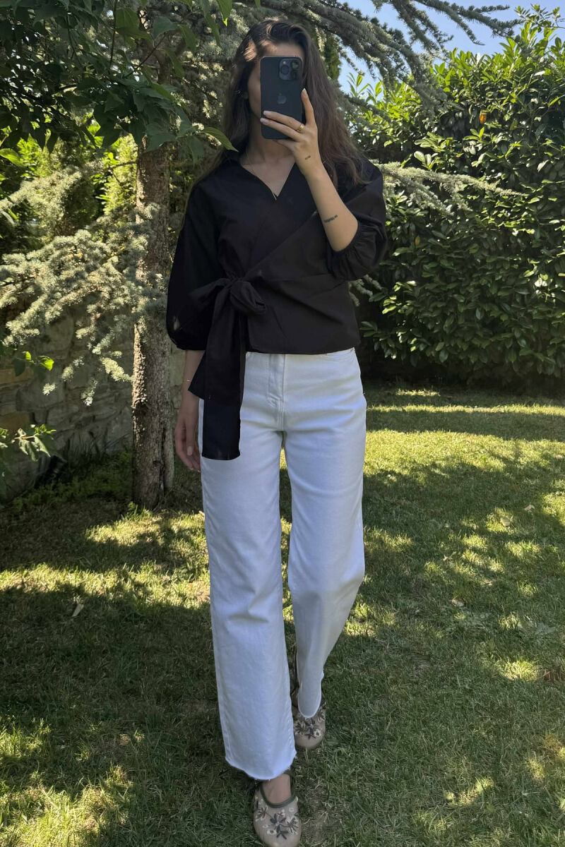 ONE COLOR LACING WOMEN SHIRT BLACK/ E ZEZE - 10