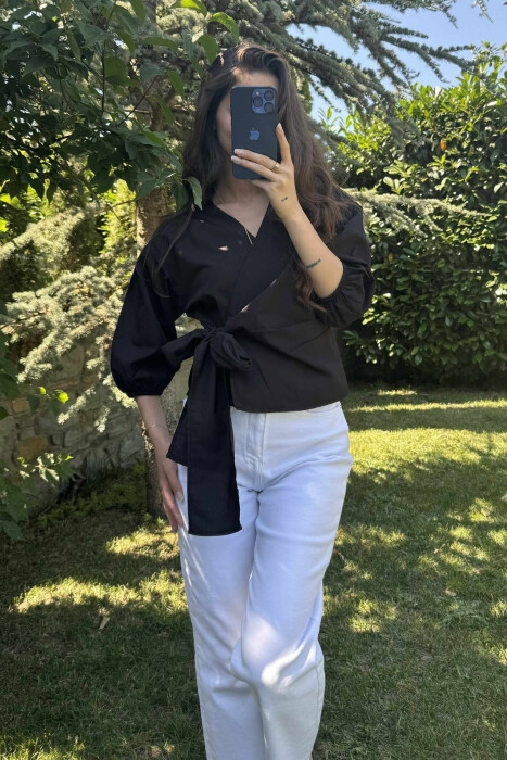 ONE COLOR LACING WOMEN SHIRT BLACK/ E ZEZE - 11