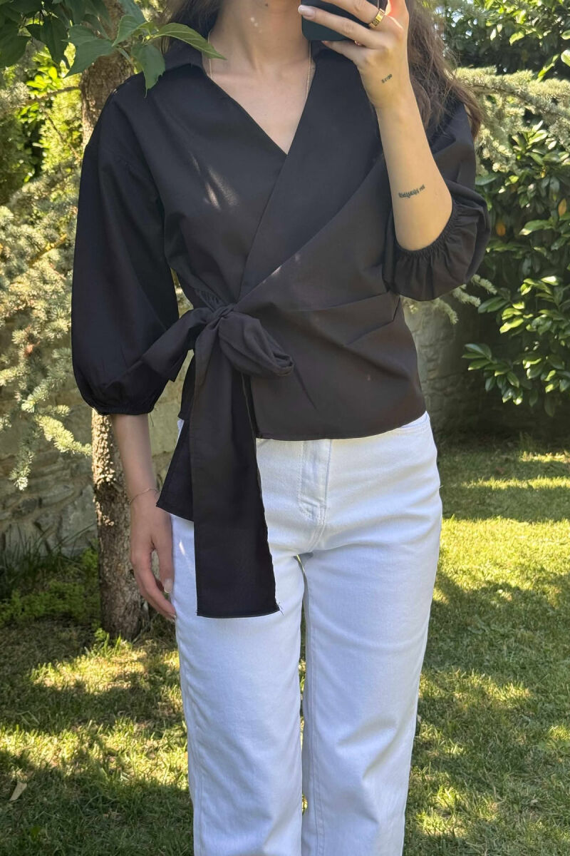 ONE COLOR LACING WOMEN SHIRT BLACK/ E ZEZE - 12