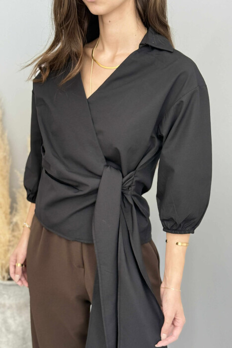 ONE COLOR LACING WOMEN SHIRT BLACK/ E ZEZE - 2