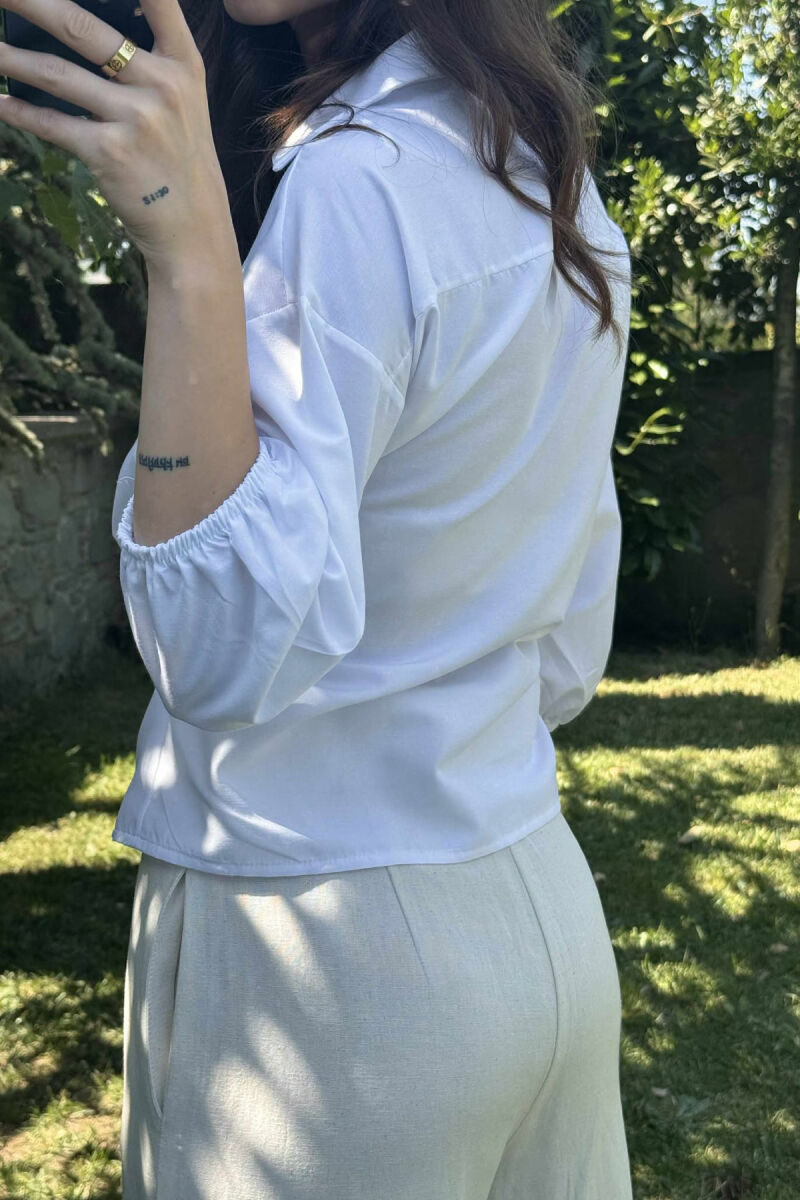 ONE COLOR LACING WOMEN SHIRT WHITE-E BARDHE - 4