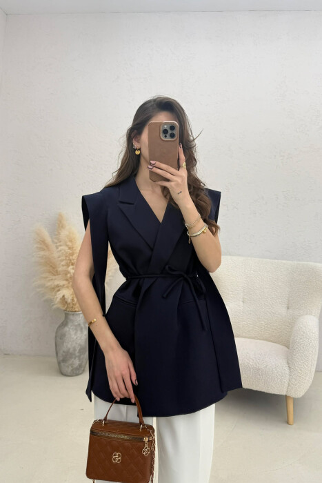 JELEK NJE NGJYRESH ME LIDHESE PER FEMRA NE NGJYRE BLU TE ERRET - KLAUDIO FASHION