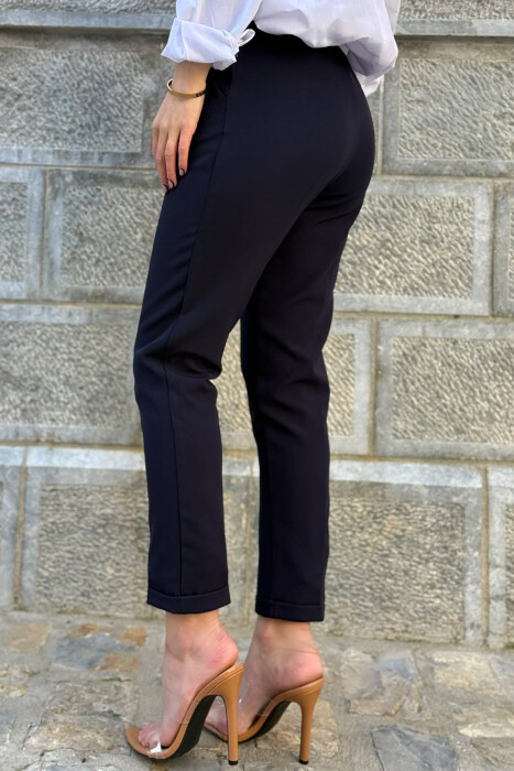 ONE COLOR LACINGS WOMAN TROUSERS BLUE/BLU - 2