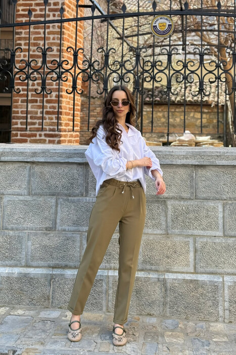 PANTALLONA NJE NGJYRESHE ME LIDHESE PER FEMRA NE NGJYRE ULLI - KLAUDIO FASHION