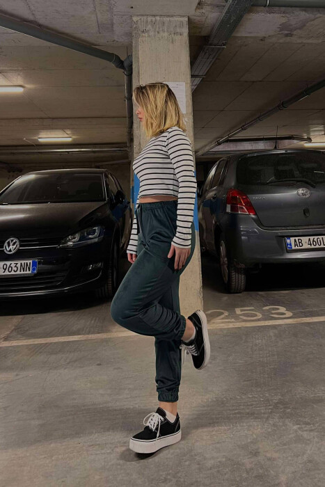 ONE COLOR LACINGS WOMEN JOGGERS GREEN/JESHILE - 3