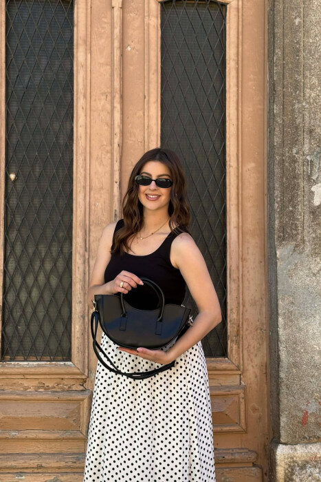 ONE COLOR LEATHER SIMPLE WOMAN BAG BLACK/ E ZEZE - KLAUDIO FASHION