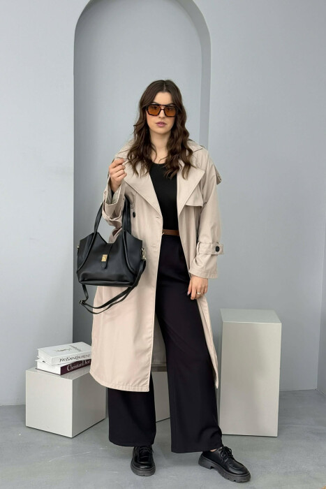 ONE COLOR LEATHER SIMPLE WOMEN BAG BLACK/ E ZEZE - 2