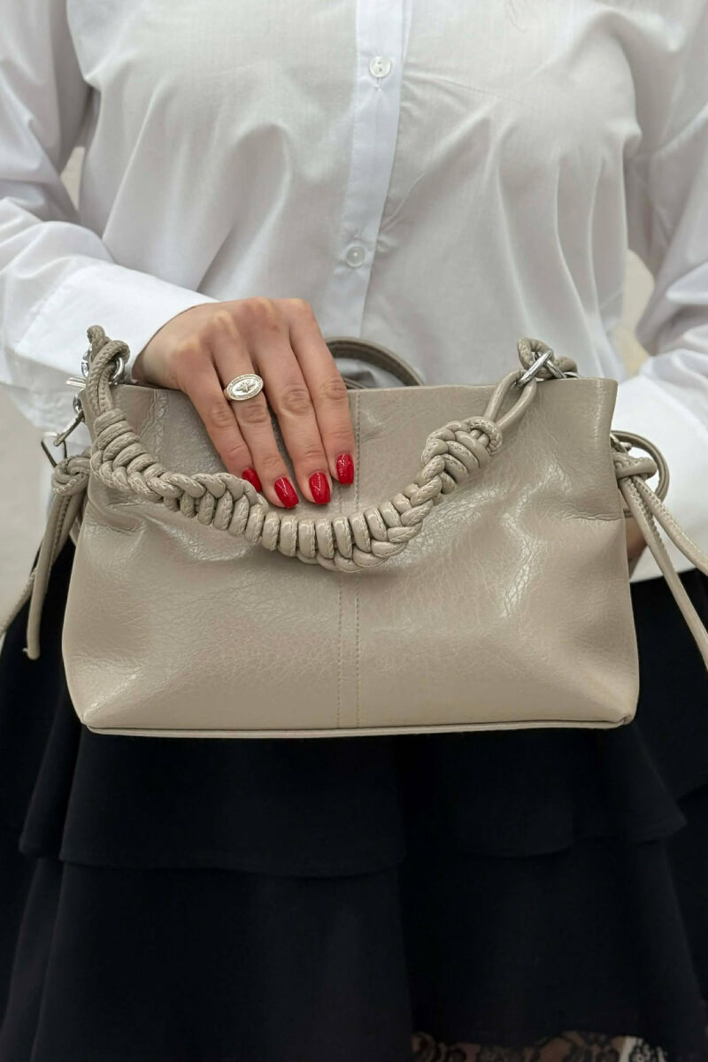 ONE COLOR LEATHER WOMAN BAG BEIGE/BEZHE - 7