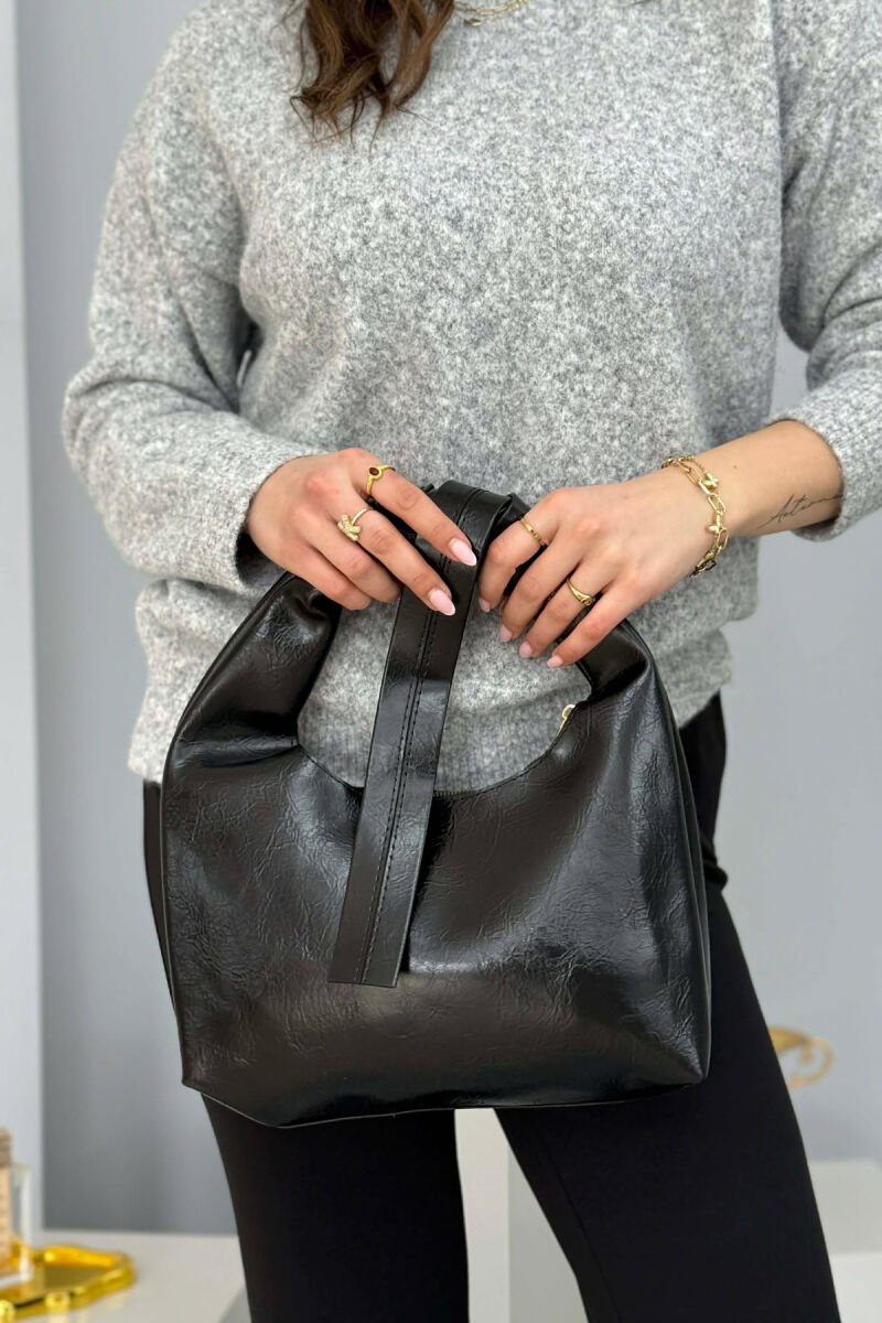 ONE COLOR LEATHER WOMAN BAG BLACK/ E ZEZE - 3