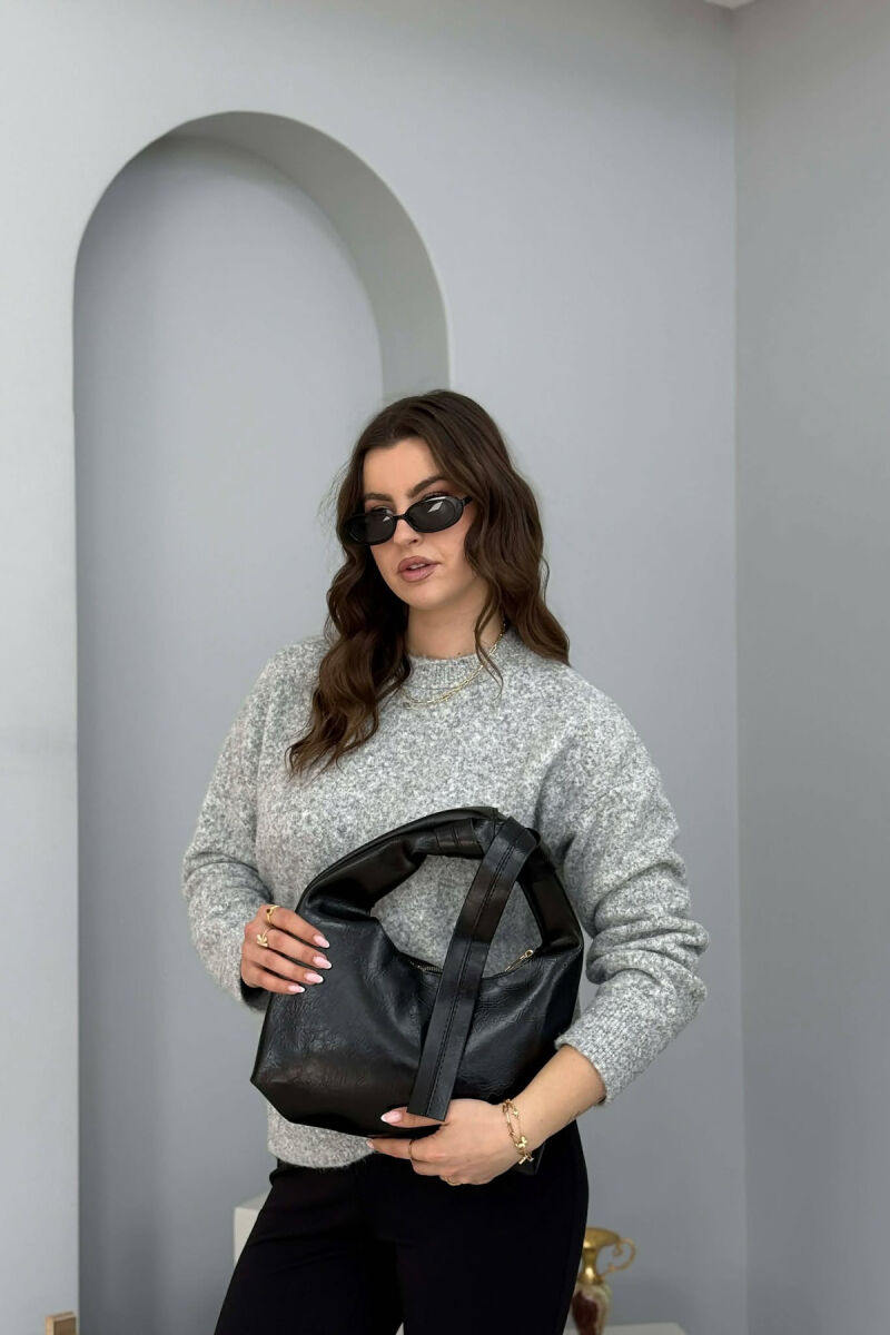 ONE COLOR LEATHER WOMAN BAG BLACK/ E ZEZE - 4