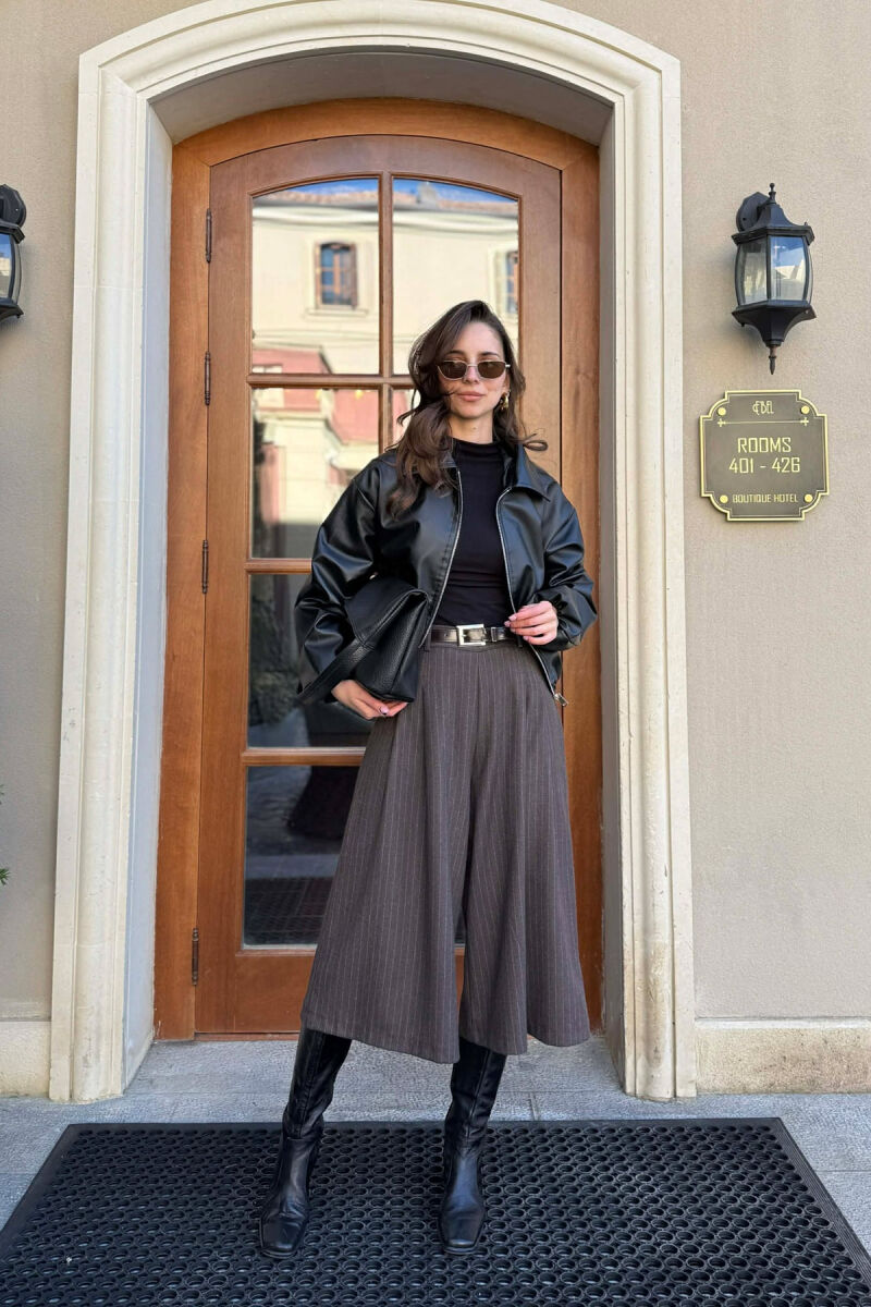 ONE COLOR LEATHER WOMAN JACKET BLACK/ E ZEZE - 2