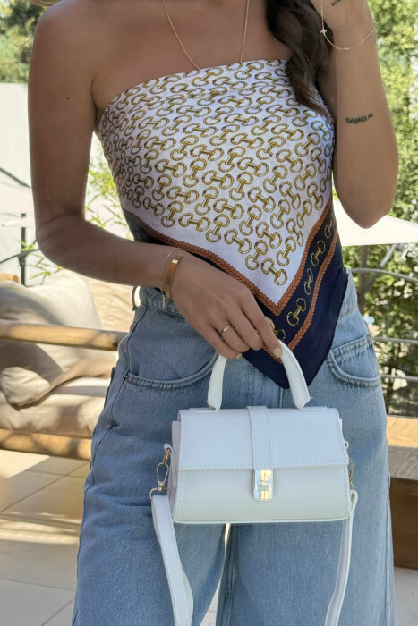 ONE COLOR LEATHER WOMEN BAG WHITE-E BARDHE - 2