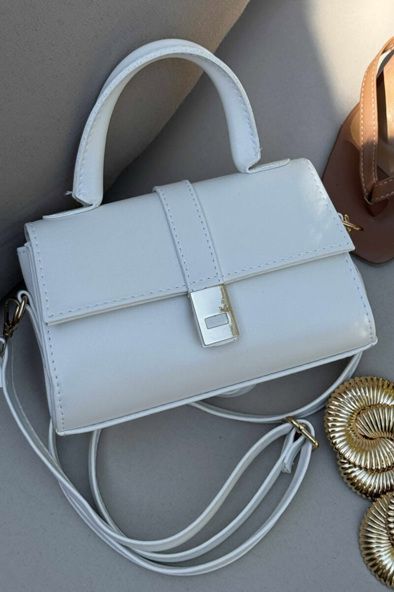 ONE COLOR LEATHER WOMEN BAG WHITE-E BARDHE - 1