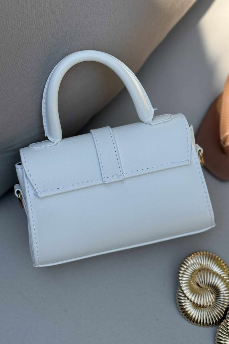 ONE COLOR LEATHER WOMEN BAG WHITE-E BARDHE - 5